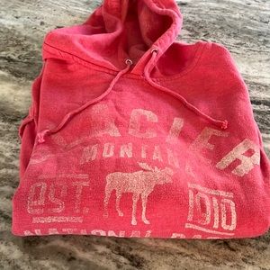 A pinkish red hoodie